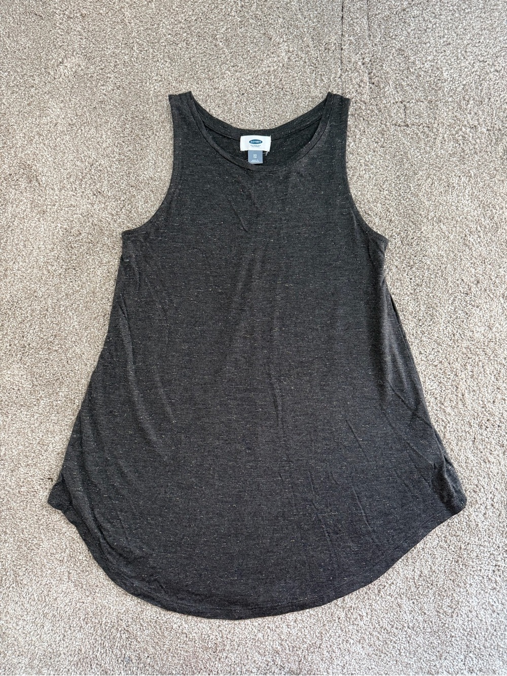 Old Navy Gray Gold Glitter Sleeveless Tank Top